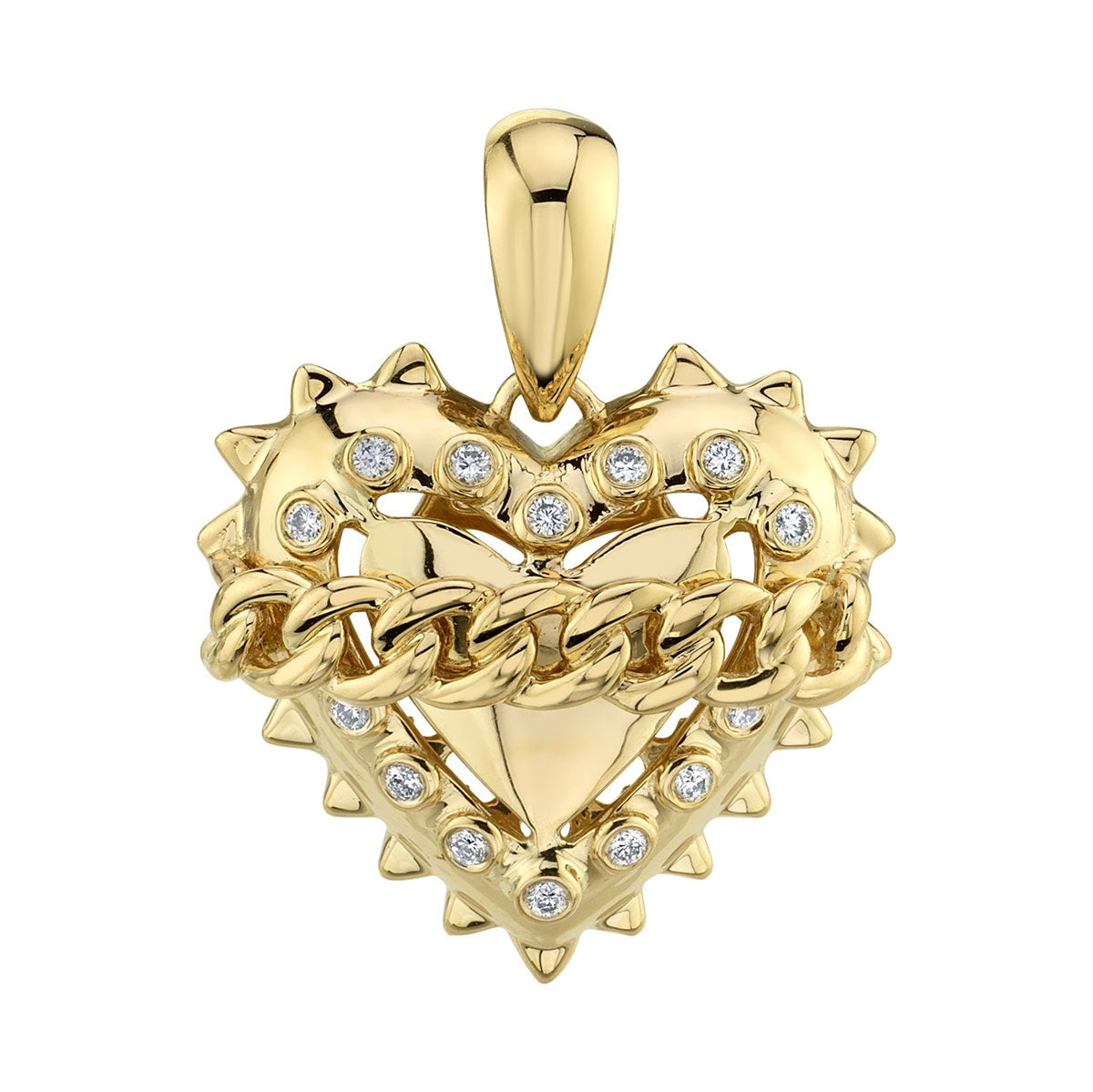 Gold 14k and diamond heart store charm