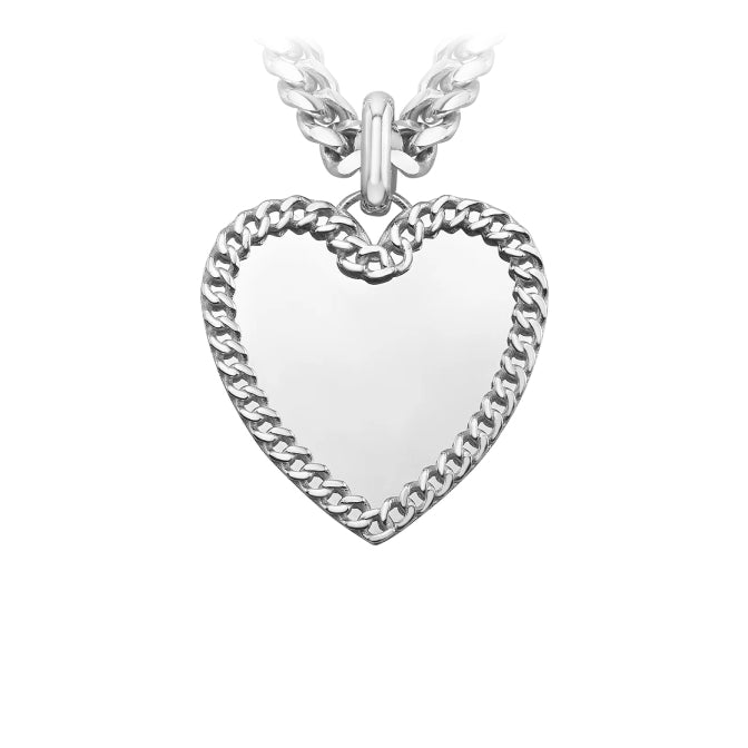 14k Gold Cuban Link Jumbo Heart Charm