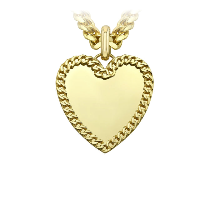 14k Gold Cuban Link Jumbo Heart Charm