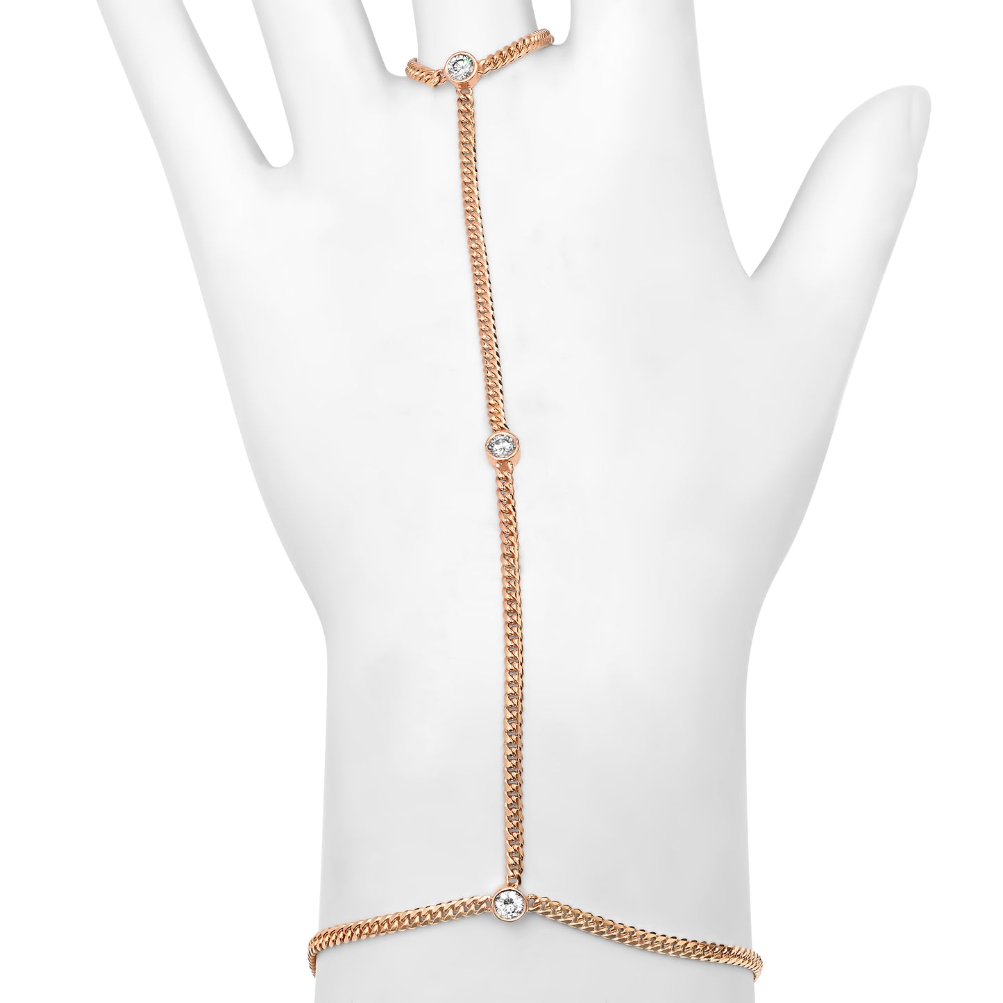 14k Gold Diamond Mini Miami Cuban Hand Chain