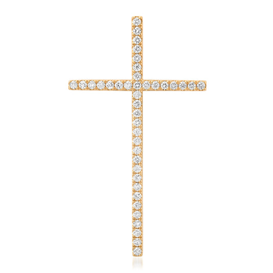 14k Gold Diamond Cross Charm