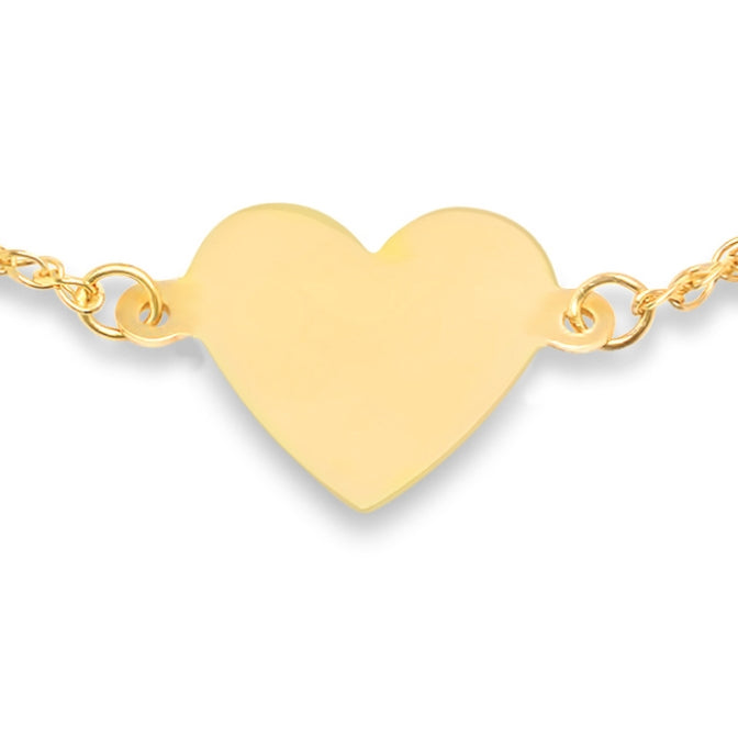 14k Gold Floating Heart Bracelet