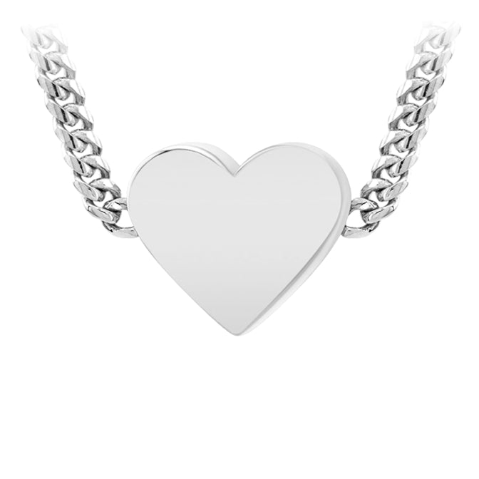 14K Gold Mini Miami Cuban Link Thick Floating Heart Necklace