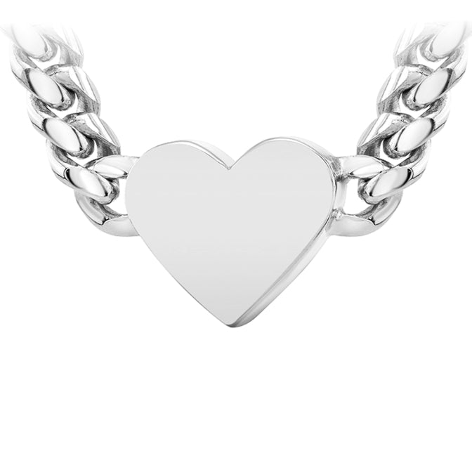 14K Gold Thick Miami Cuban Link Thick Floating Heart Necklace