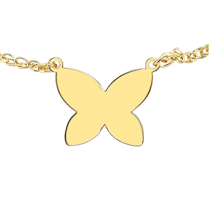 14k Gold Floating Butterfly Necklace