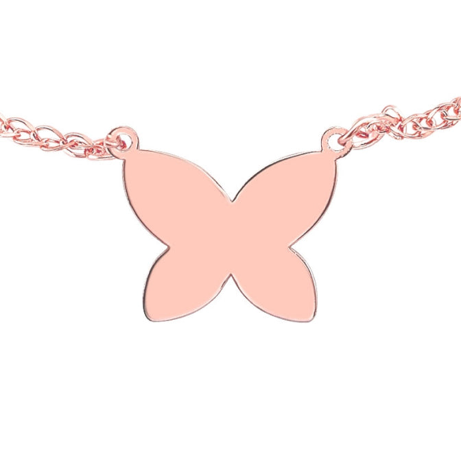 14k Gold Floating Butterfly Necklace