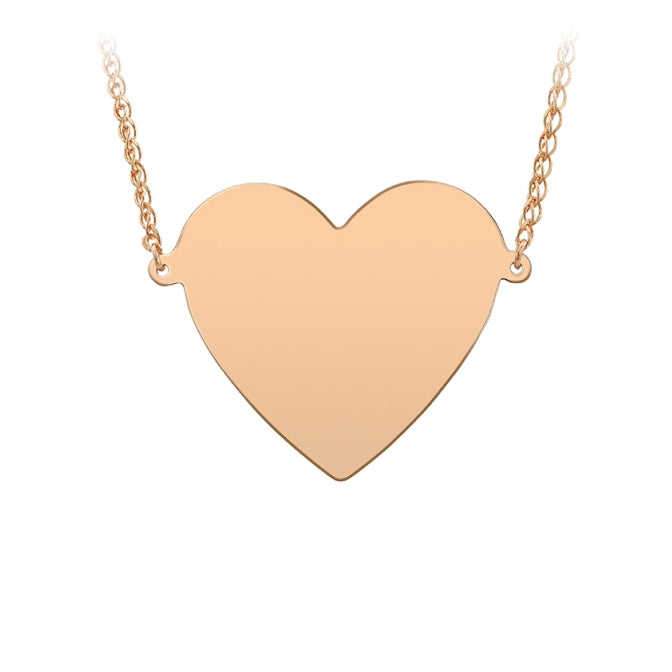 14k Gold Jumbo Floating Heart Necklace