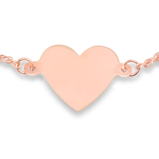 14k Gold Floating Heart Bracelet