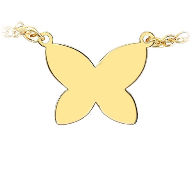 14k Yellow Gold Floating Butterfly Mini Miami Cuban Link Anklet