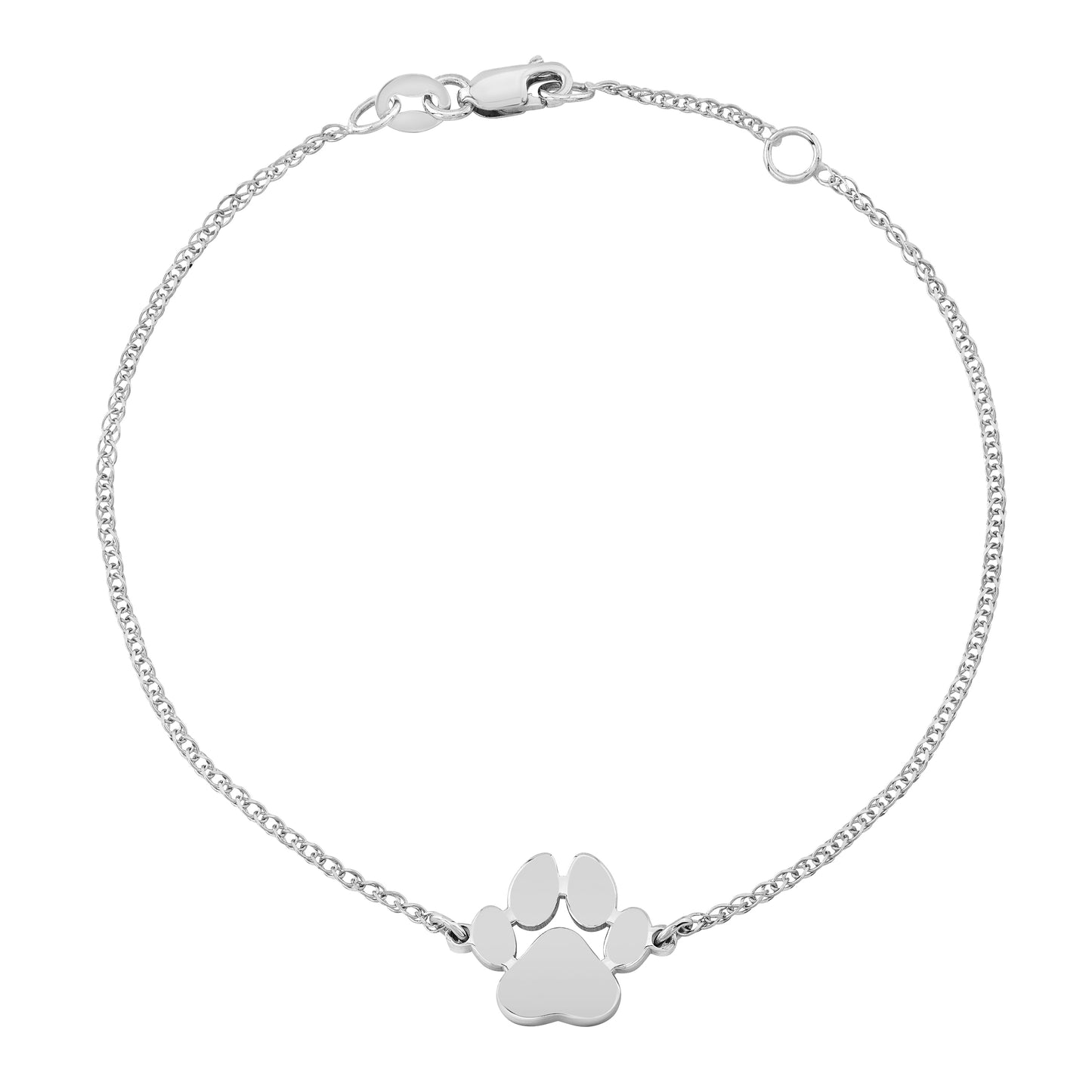 14k Gold Floating Dog Paw Print Bracelet