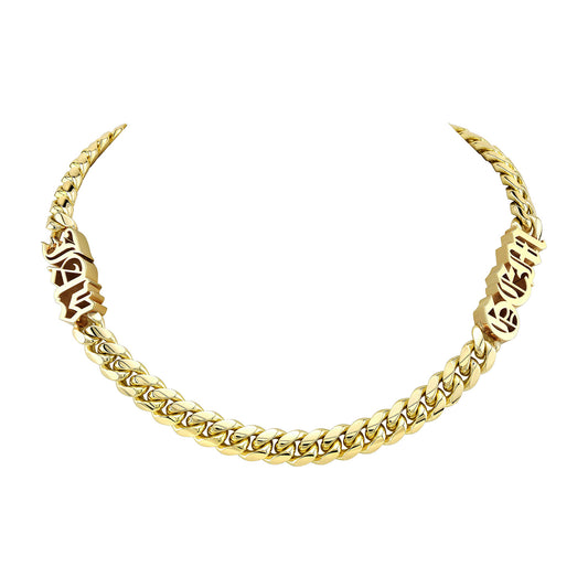 14K GOLD JUMBO MIAMI CUBAN LINK THICK NAMEPLATE NECKLACE