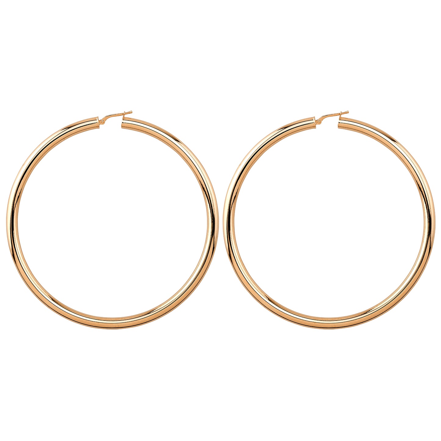 14k Gold 3.25" Tube Hoops