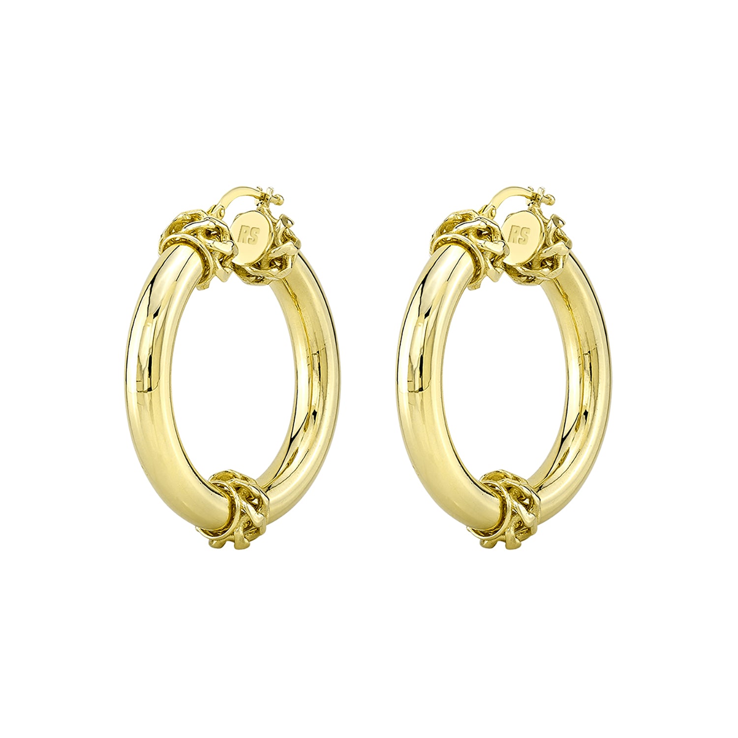 14K GOLD CUBAN LINK TUBE HOOPS