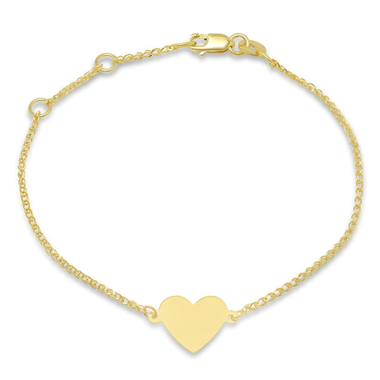 Kids' 14k Gold Floating Heart Bracelet