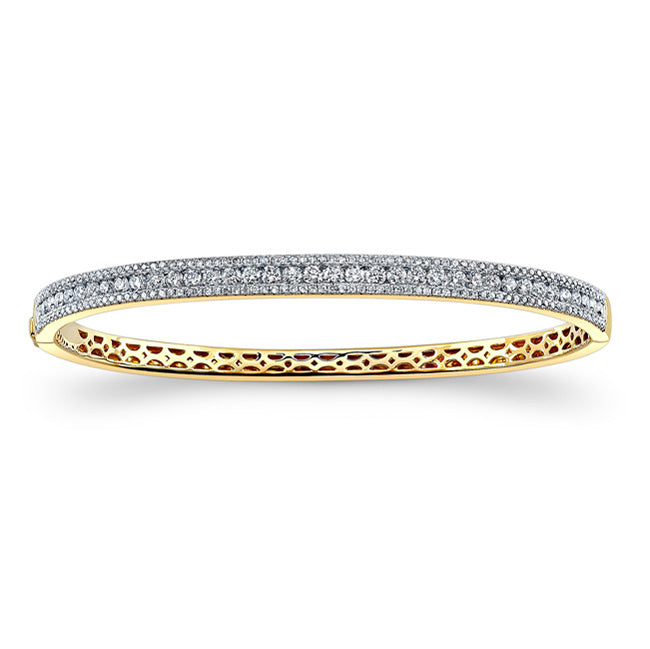 14k Gold Diamond Bangle