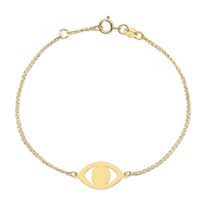 14k Gold Evil Eye Bracelet