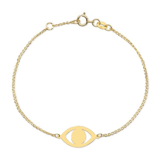 14k Gold Evil Eye Bracelet