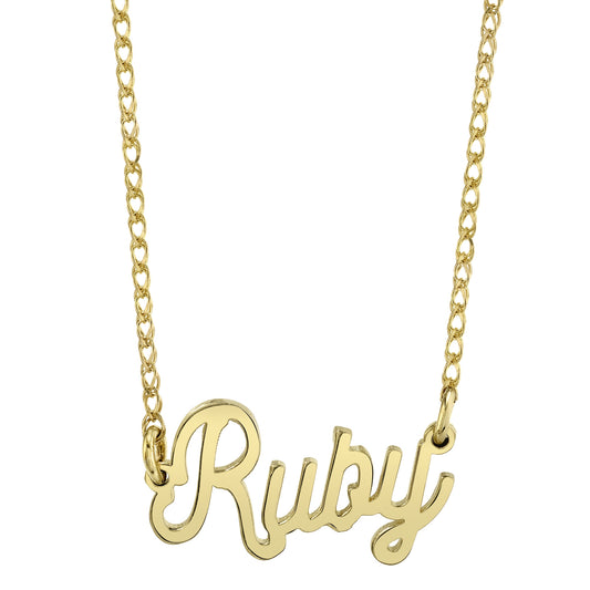 14k Gold Nameplate Necklace