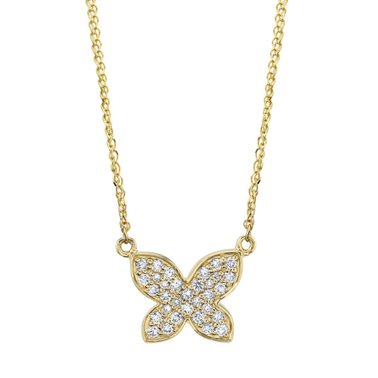 Kids' 14k Gold Diamond Butterfly Necklace