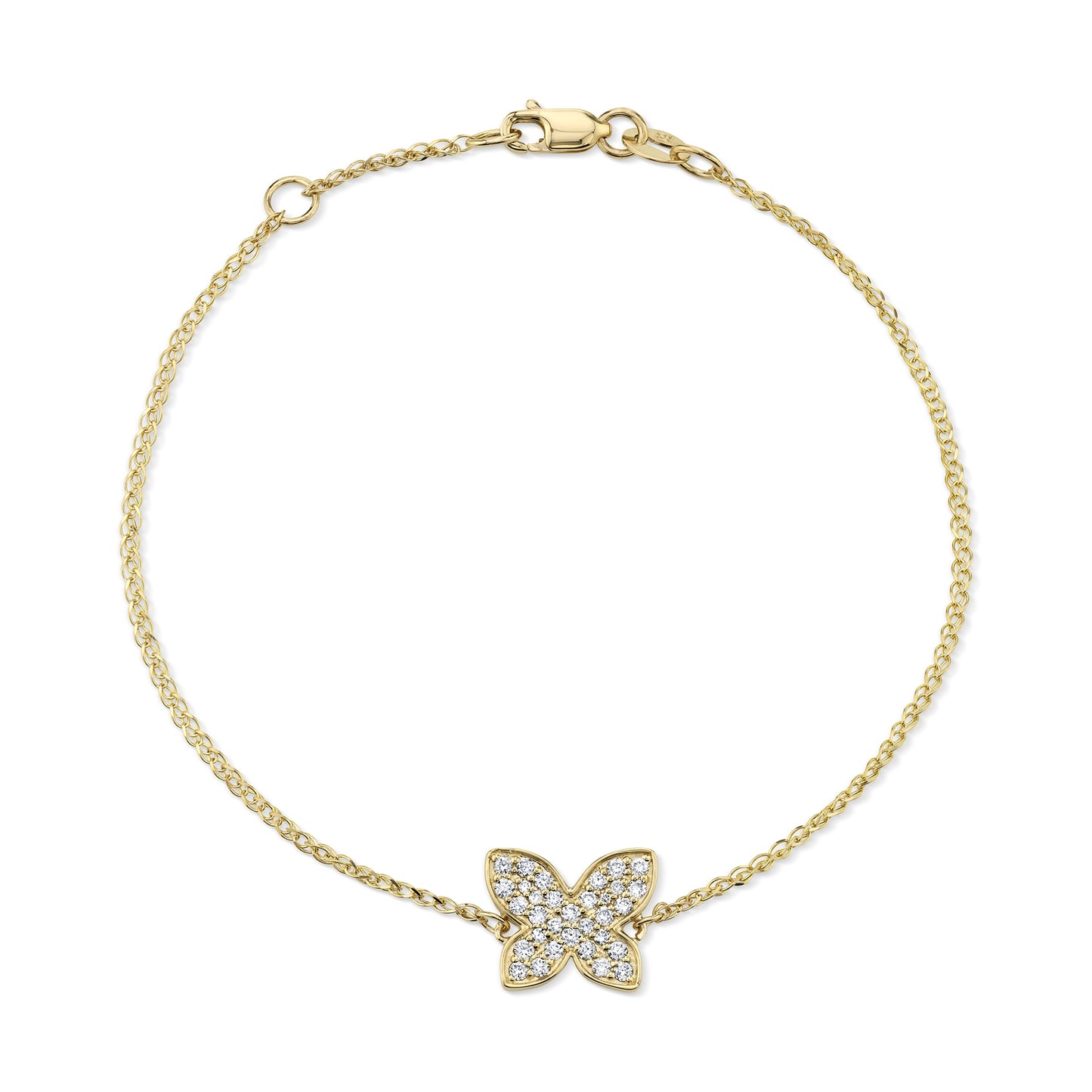 Kids' 14k Gold Diamond Floating Butterfly Bracelet