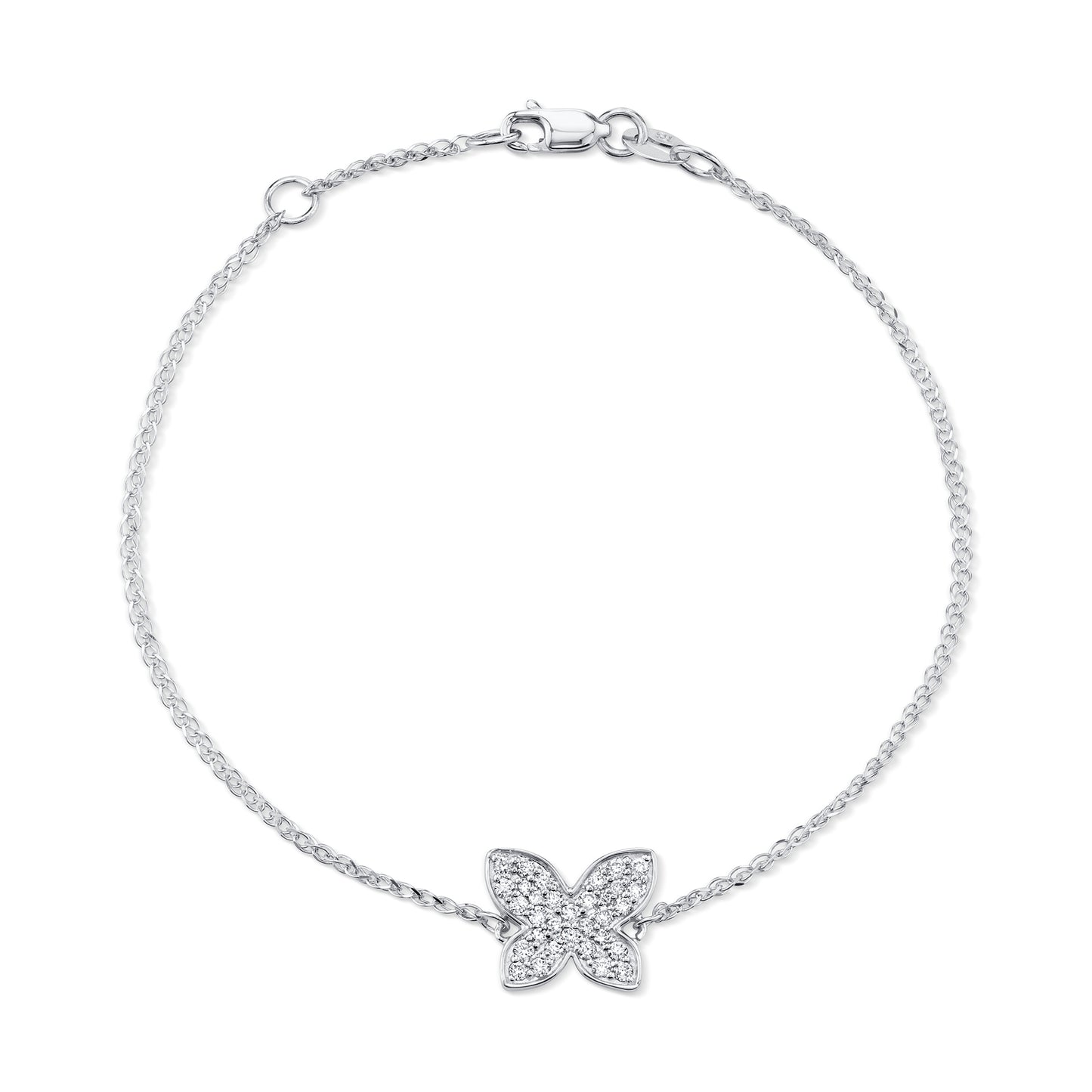 Kids' 14k Gold Diamond Floating Butterfly Bracelet