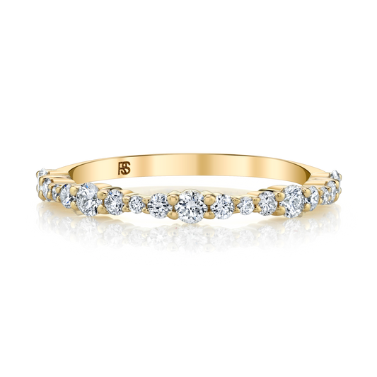 14k Gold Graduated Diamond Shared Prong Stack Ring