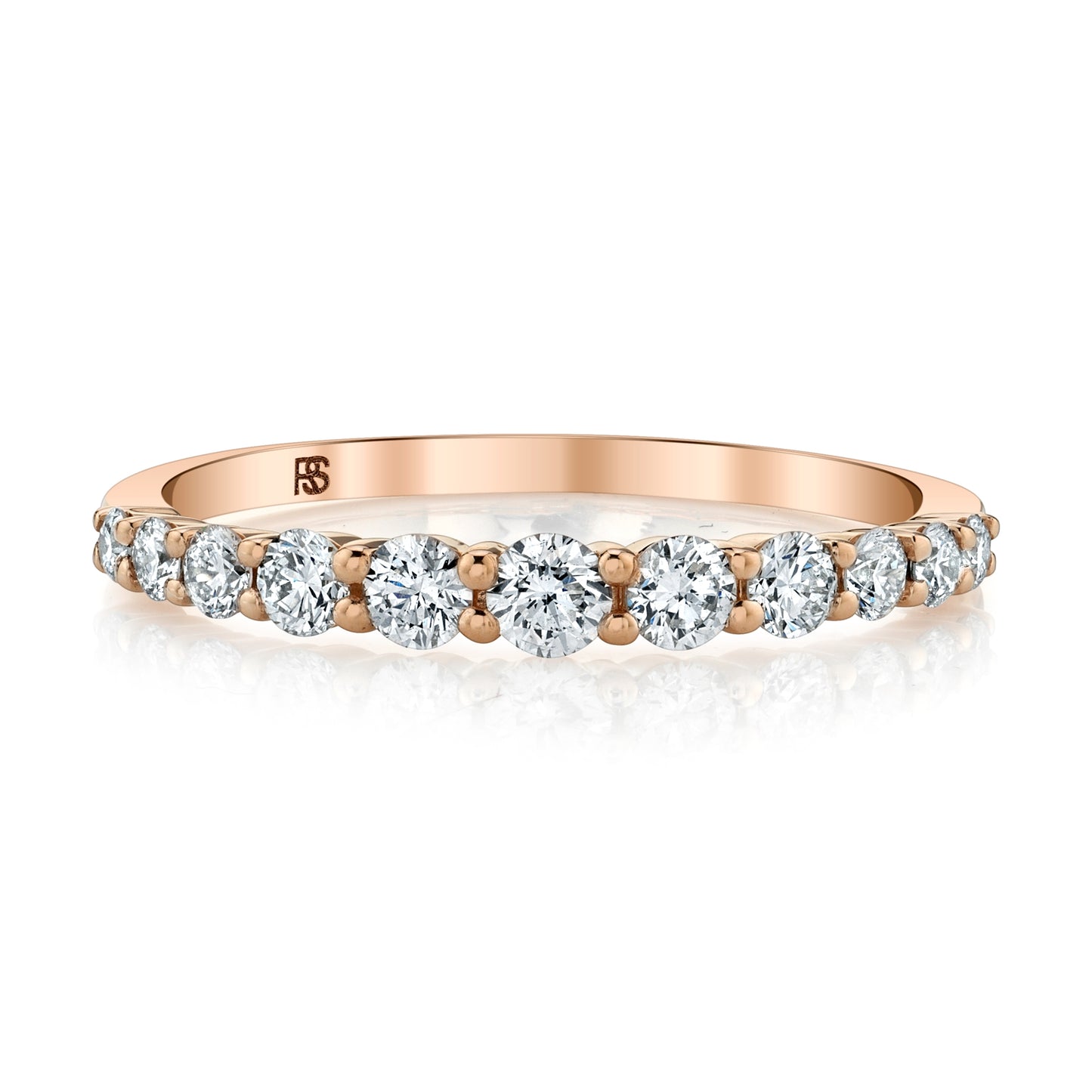 14k Gold Graduated Diamond Stack Ring