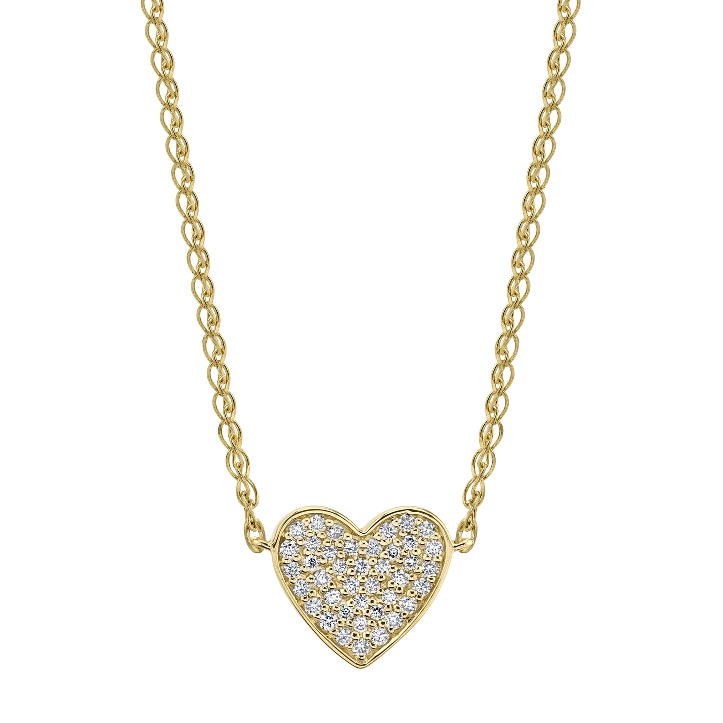 14k Gold Diamond Floating Heart Necklace