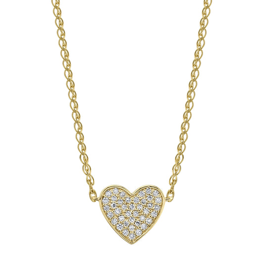 14k Gold Diamond Floating Heart Necklace