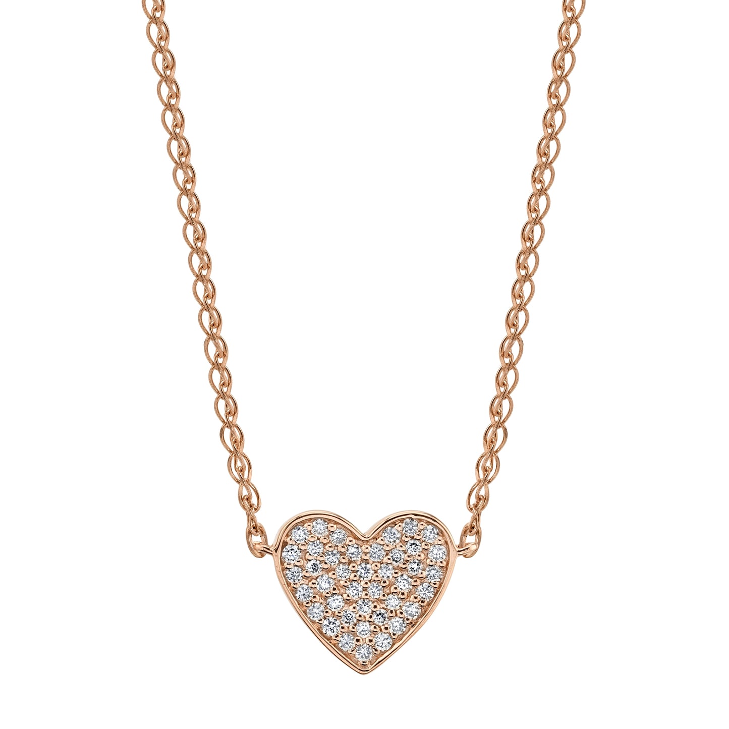 14k Gold Diamond Floating Heart Necklace