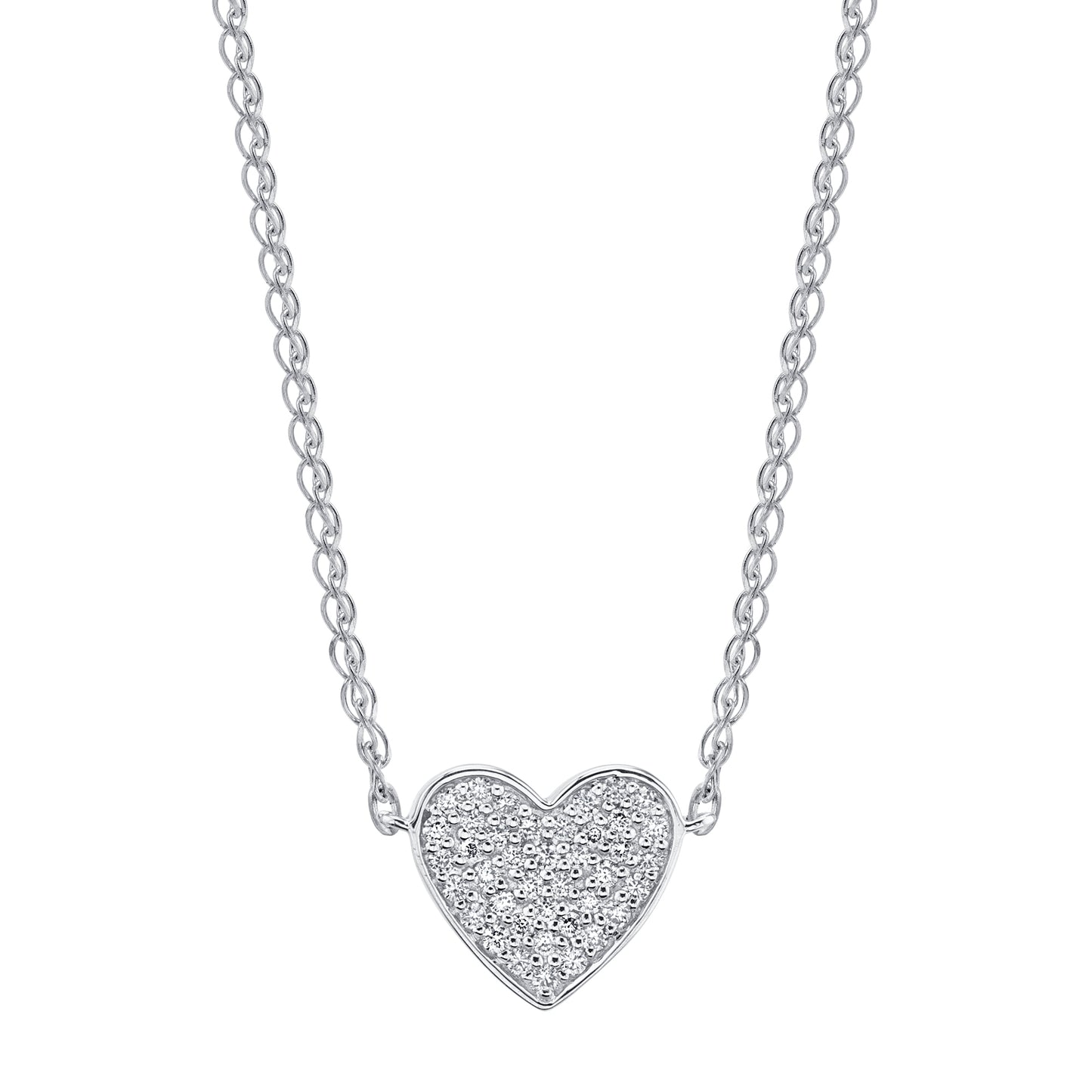 14k Gold Diamond Floating Heart Necklace