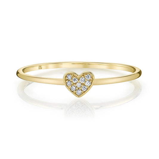 14k Gold Diamond Mini Heart Ring