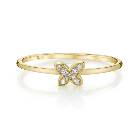 14k Gold Diamond Mini Butterfly Ring