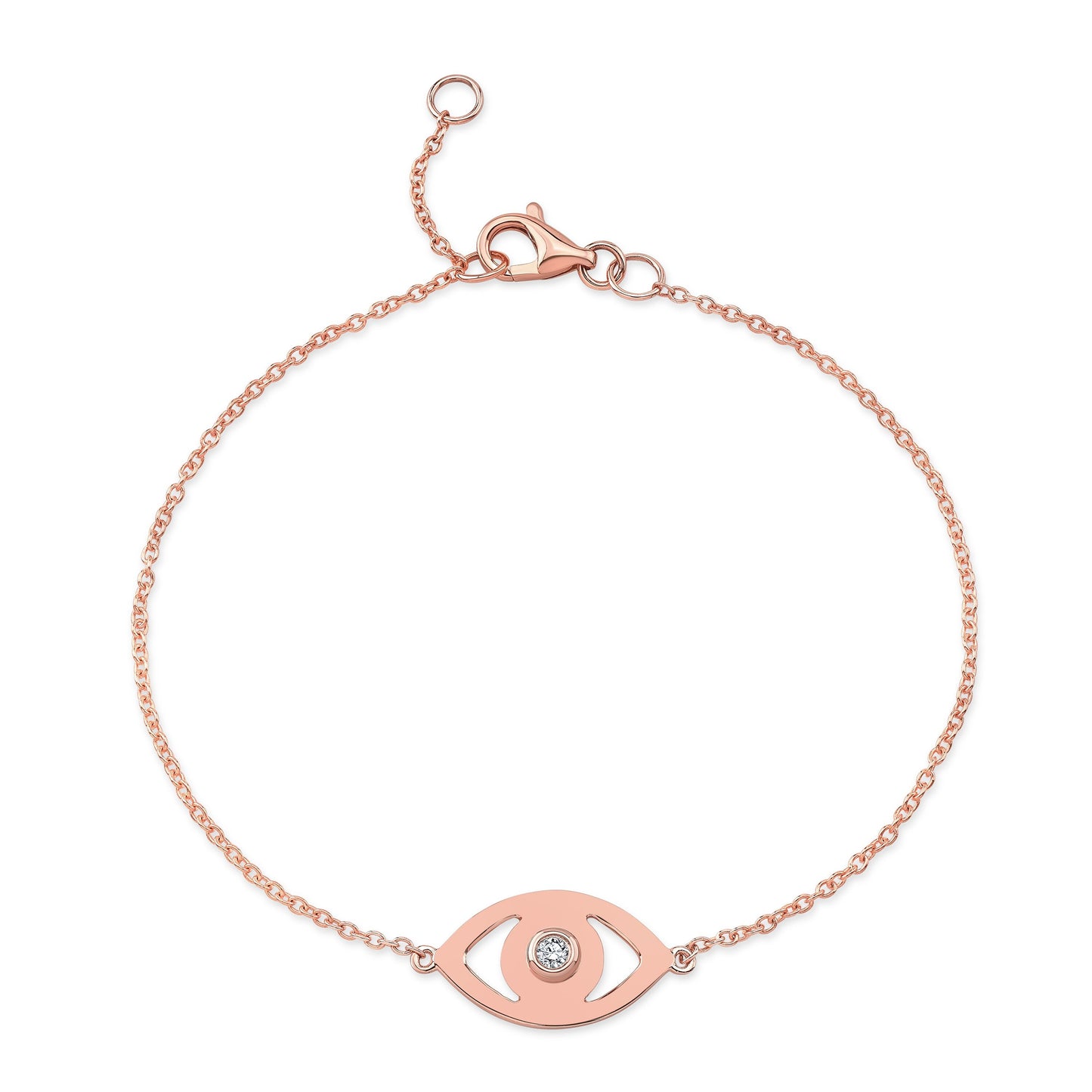 Kids' 14k Gold Diamond Bezel Evil Eye Bracelet