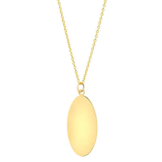 14k Gold Oval Charm