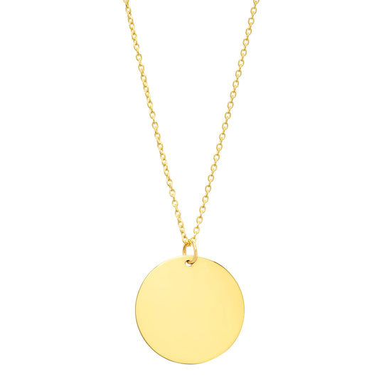 14k Gold Disc Charm