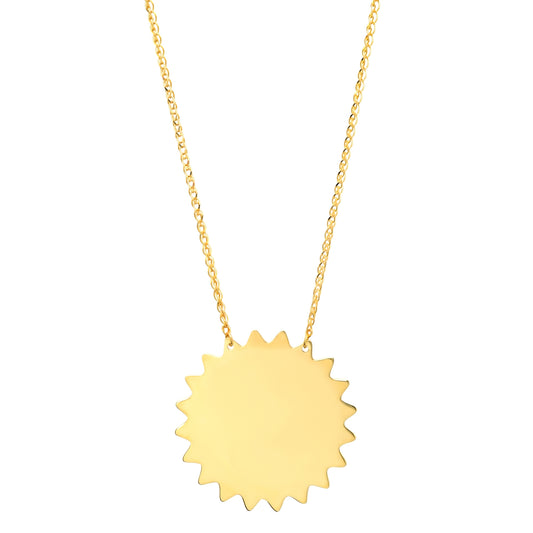 14k Gold Sun Necklace