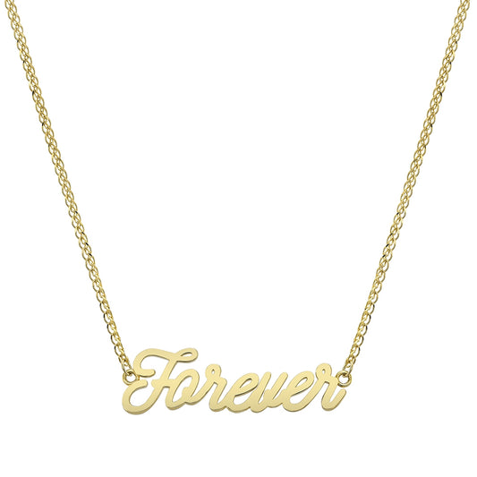 14k Gold Script Mini Forever Necklace