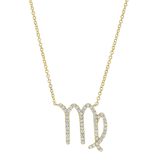 14k Gold Diamond Zodiac Necklace