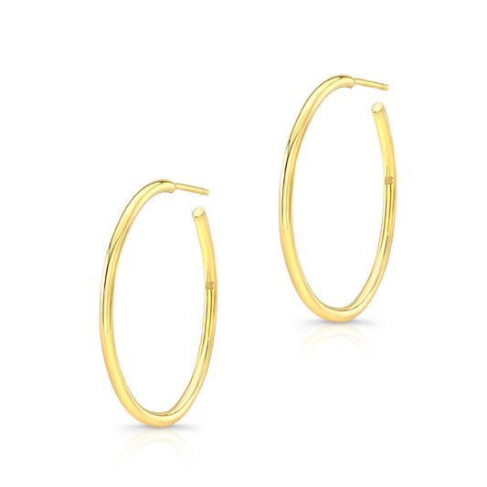 14k Gold 1" Hoops