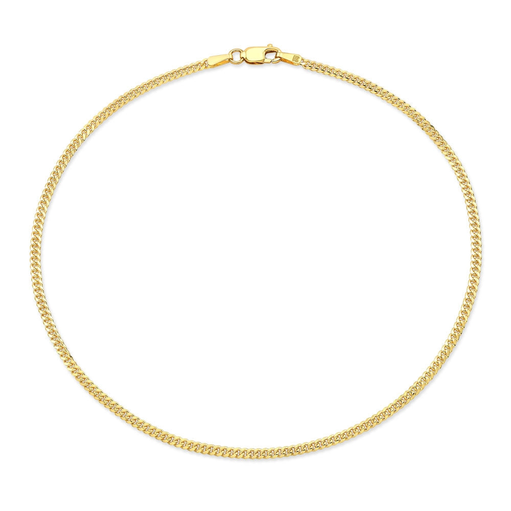 14k Gold Mini Miami Cuban Link Anklet