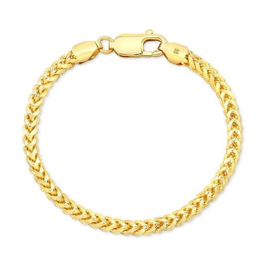 14k Yellow Gold Solid Franco Chain Bracelet