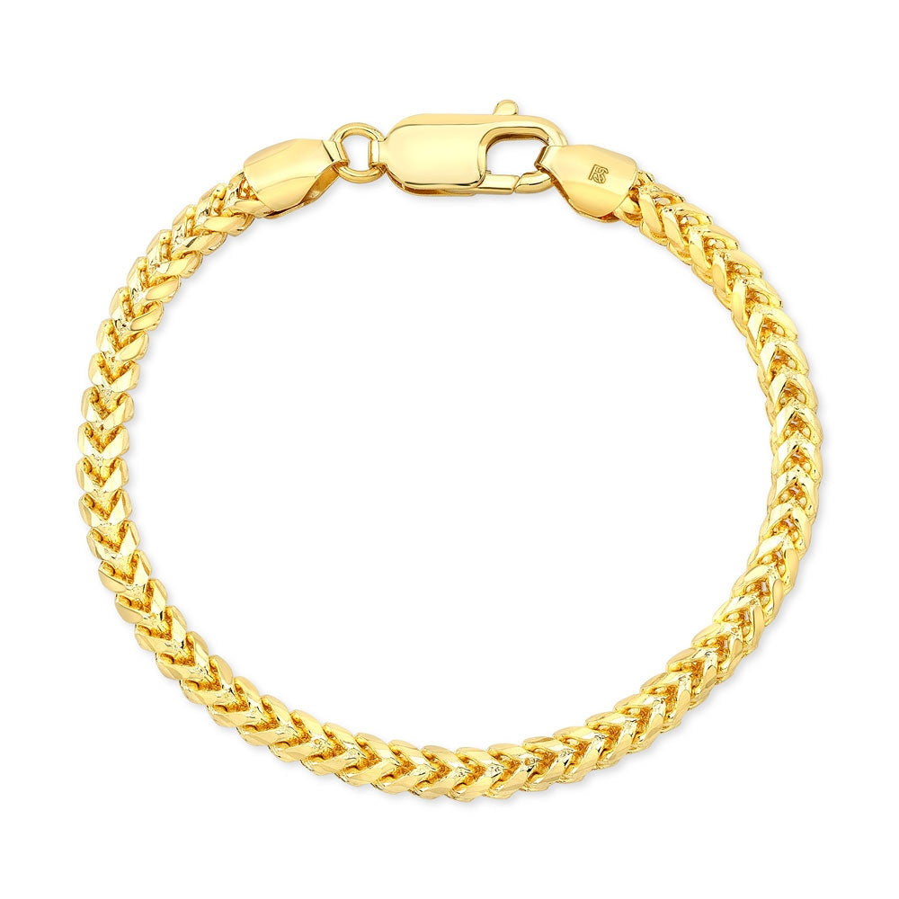 14k Yellow Gold Solid Franco Chain Bracelet