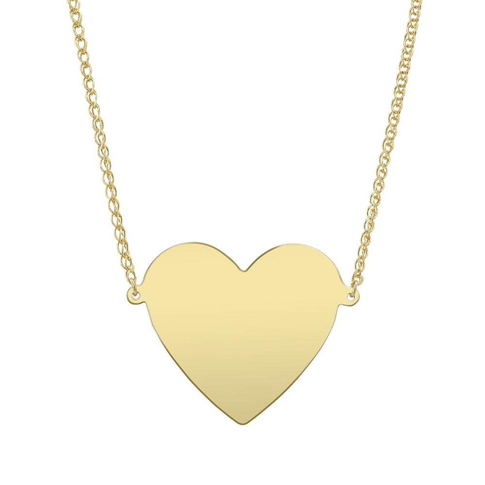 14k Gold Jumbo Floating Heart Necklace