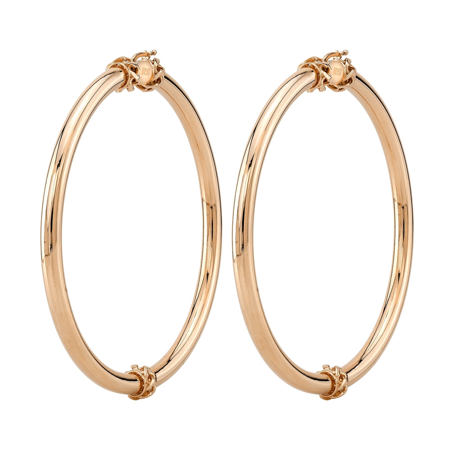 14k Gold Jumbo Cuban Link Tube Hoops