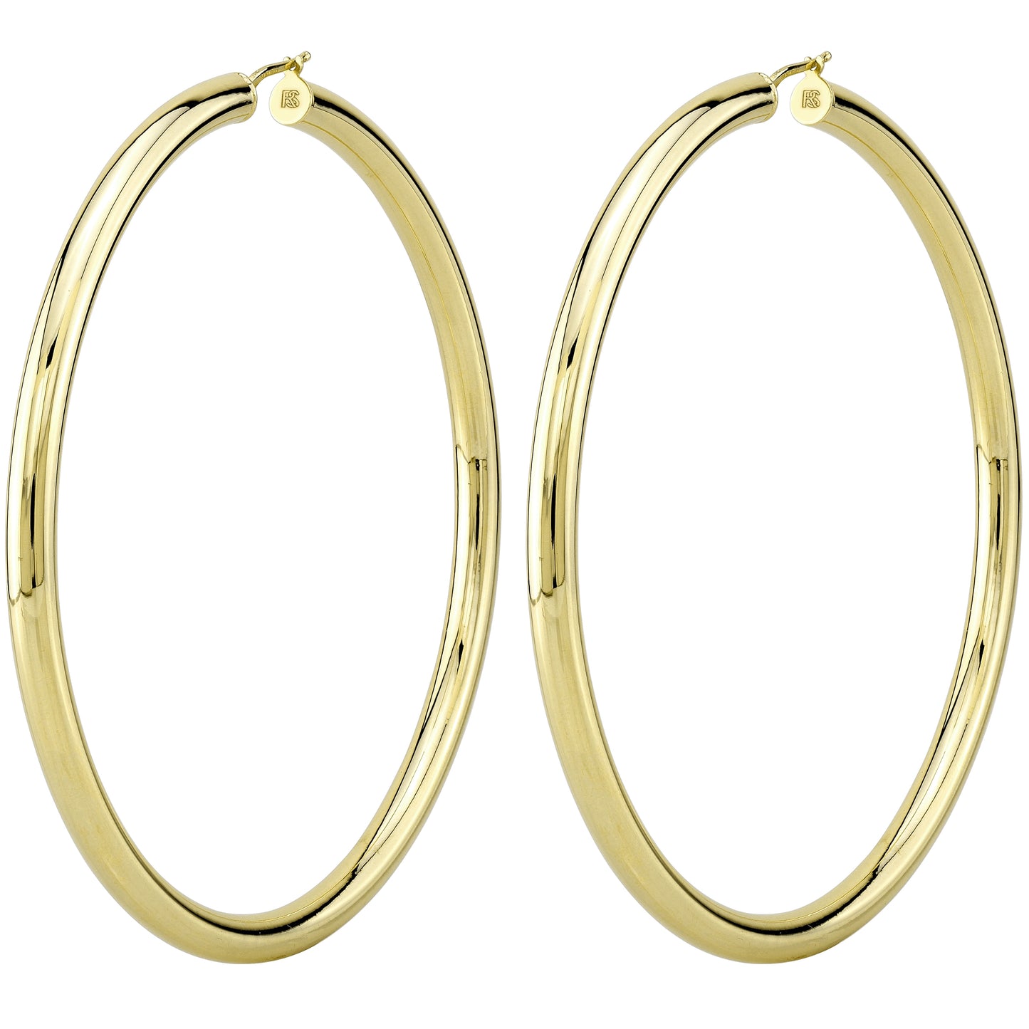 14k Gold 3.25" Tube Hoops