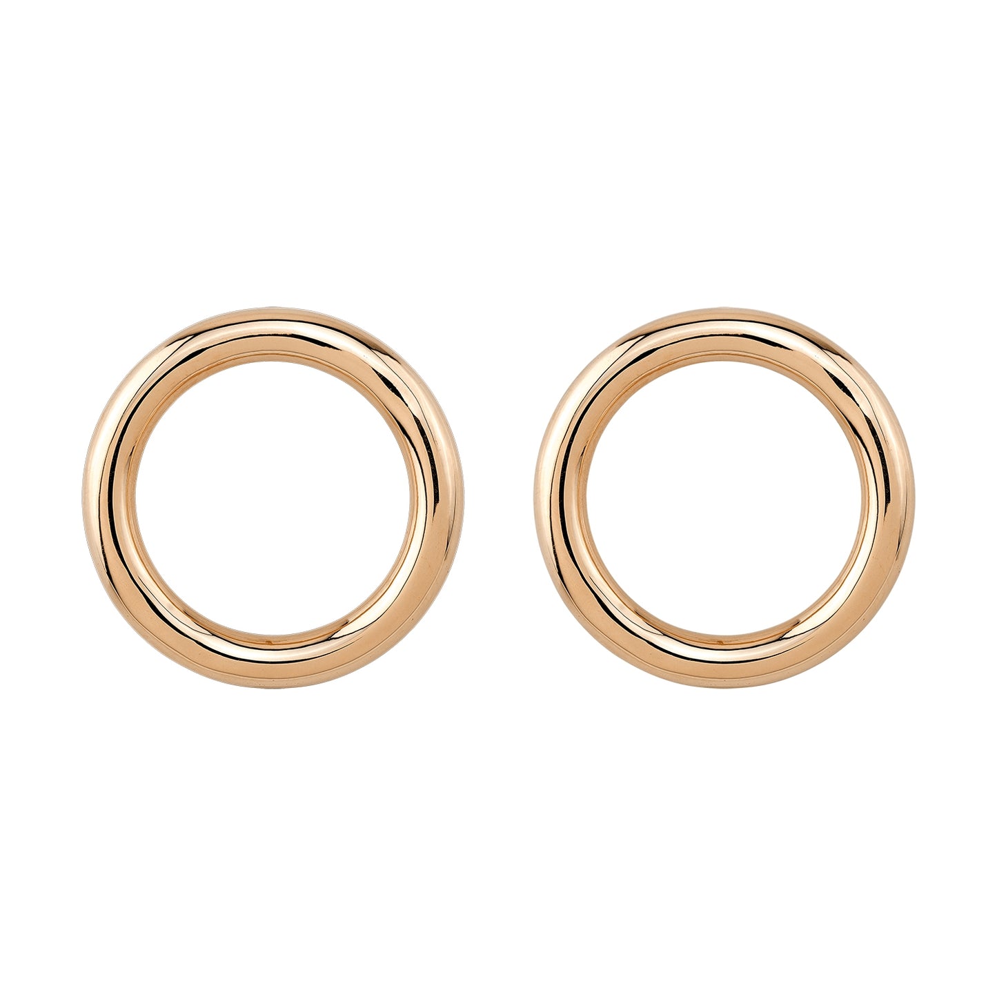 14k Gold Post Back Tube Hoops