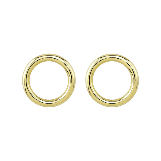 14k Gold Post Back Tube Hoops