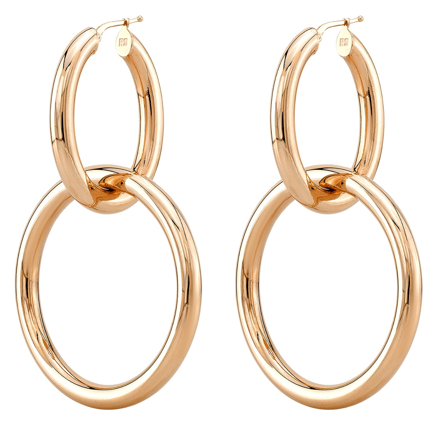 14k Gold Double Tube Hoops