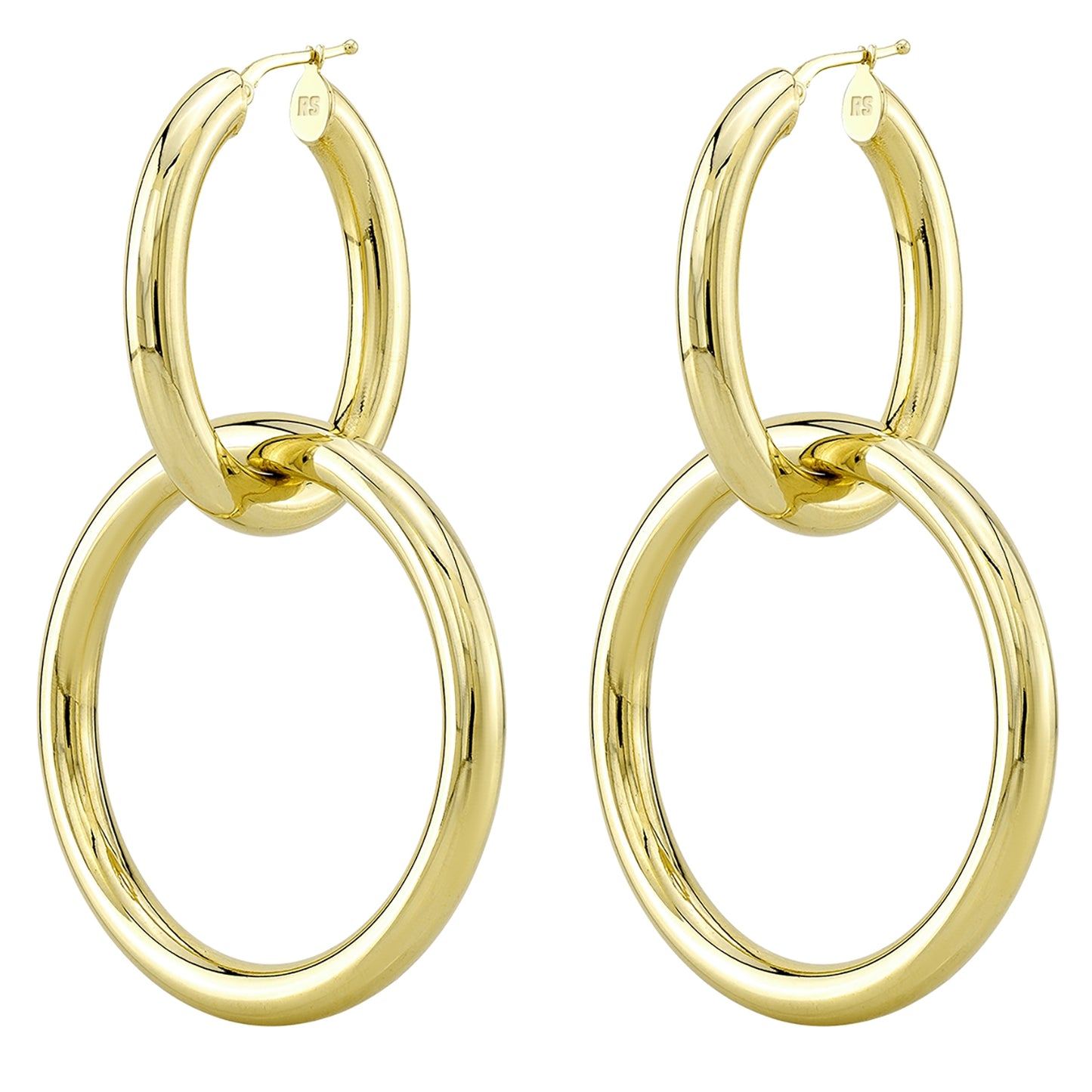 14k Gold Double Tube Hoops